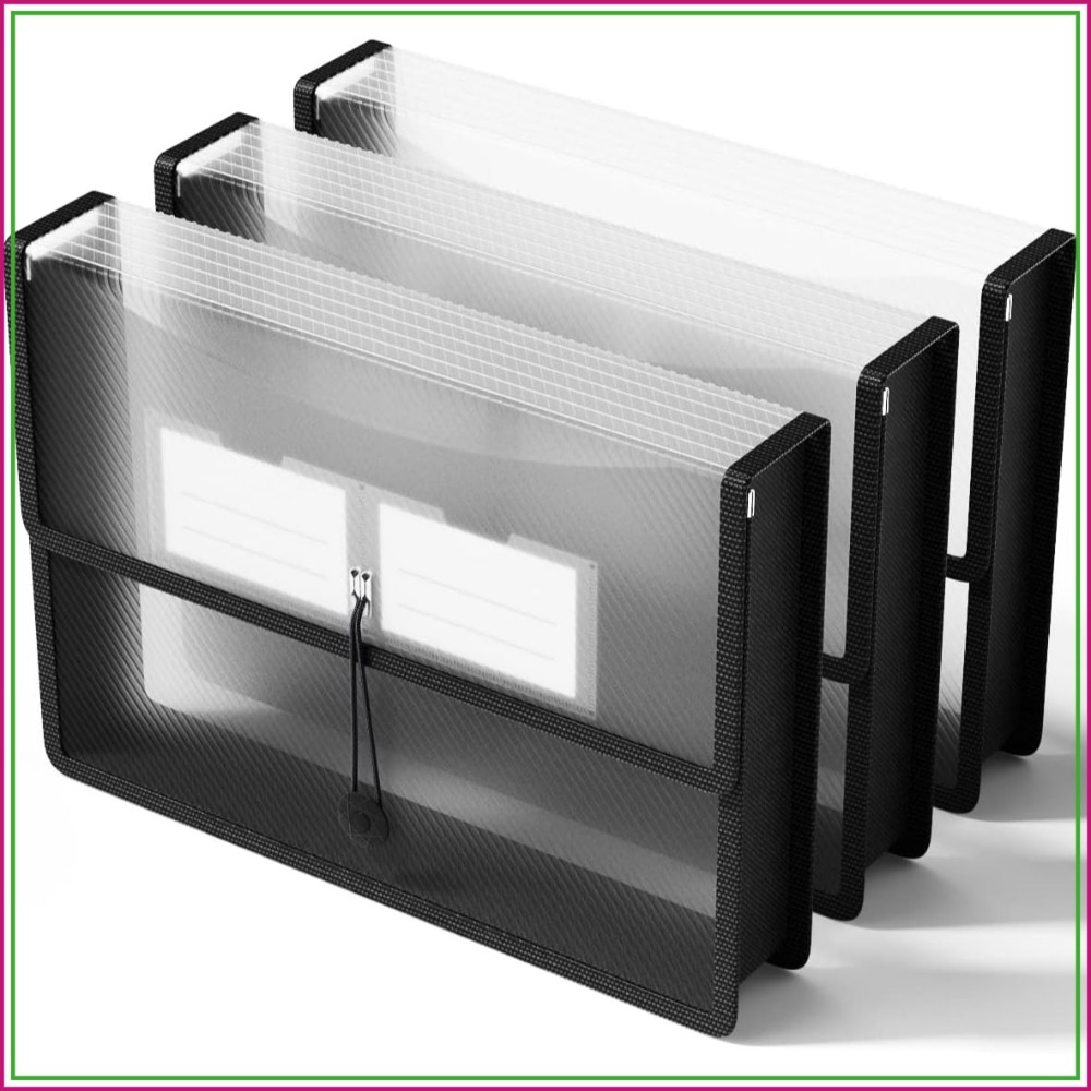 Home Office Tax - Transparent Expanding File Folders with Elastic