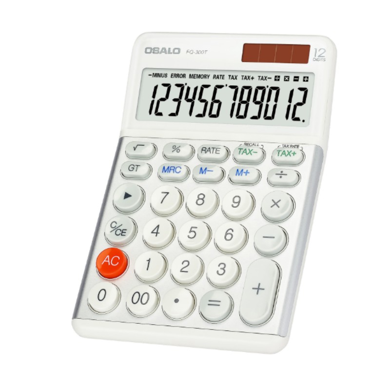 Home Office Tax - OSALO 300t 12-Digit Solar Desktop Calculator
