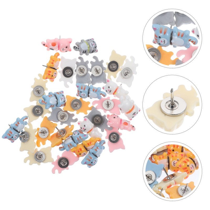20Pcs Cute Resin Cat Push Pins - Home Office Image ulasan dan harga