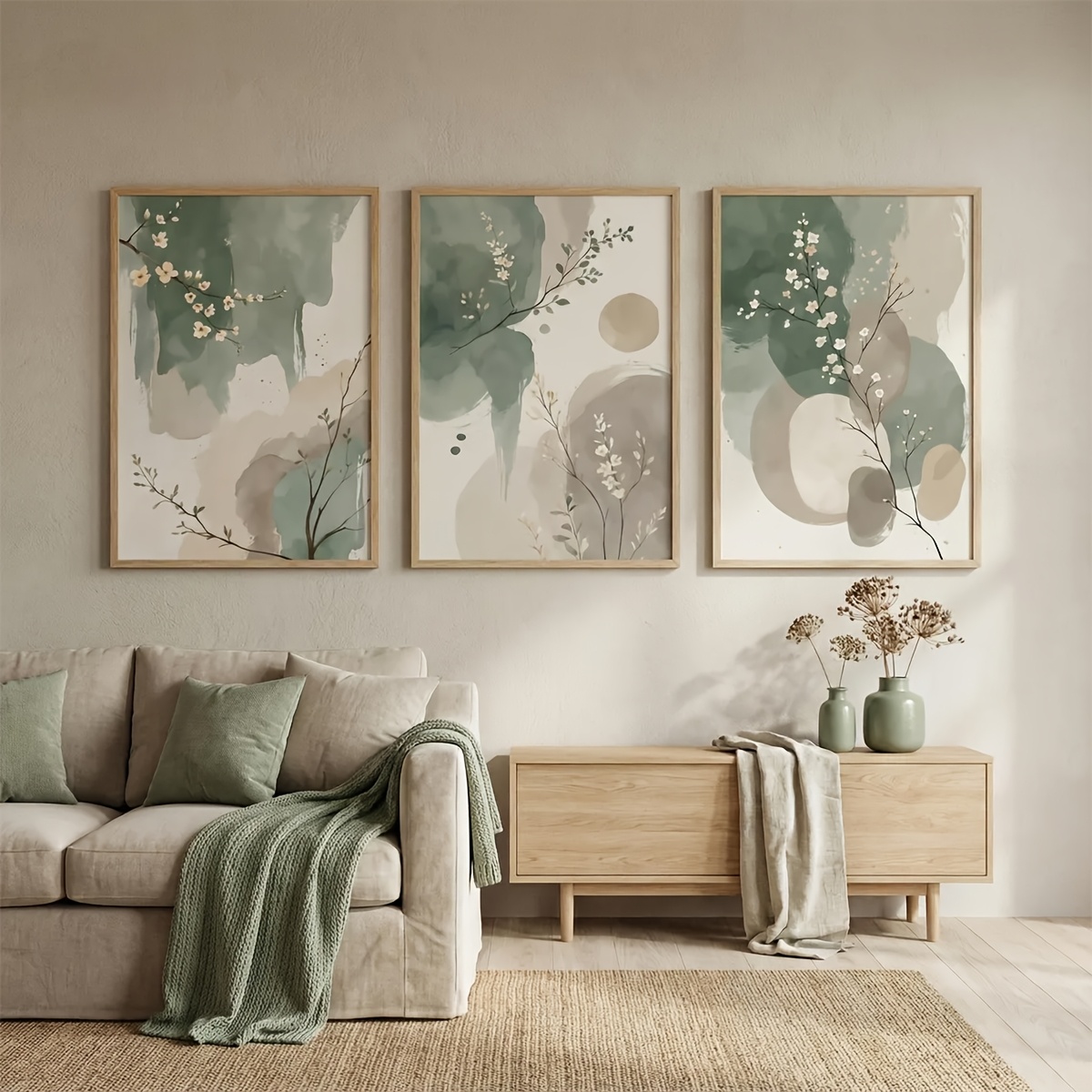 3pcs Japanese-Style Plant Canv - Home Office Image ulasan dan harga