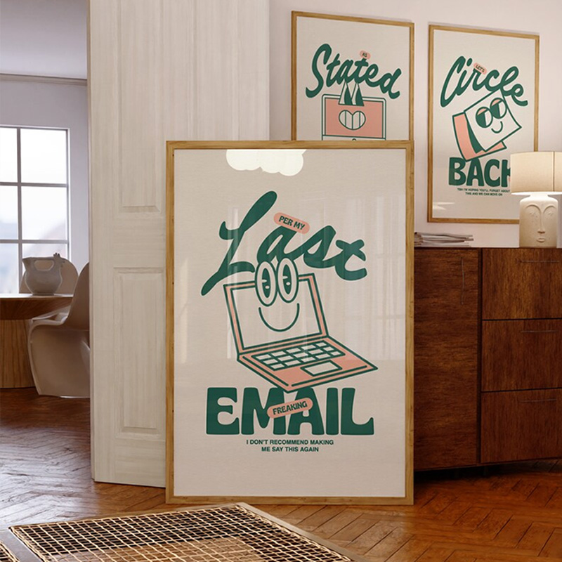 Funny Green Office Art Poster  - Home Office Email ulasan dan harga
