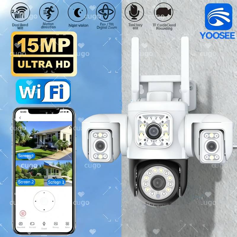 15MP PTZ WiFi Camera Four Len  - Home Office Email ulasan dan harga
