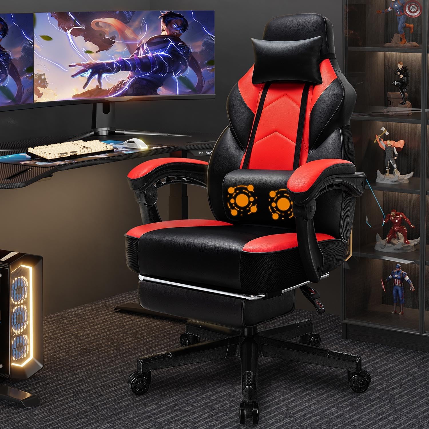 Gaming Chair with Footrest, Ma - Home Office Image ulasan dan harga