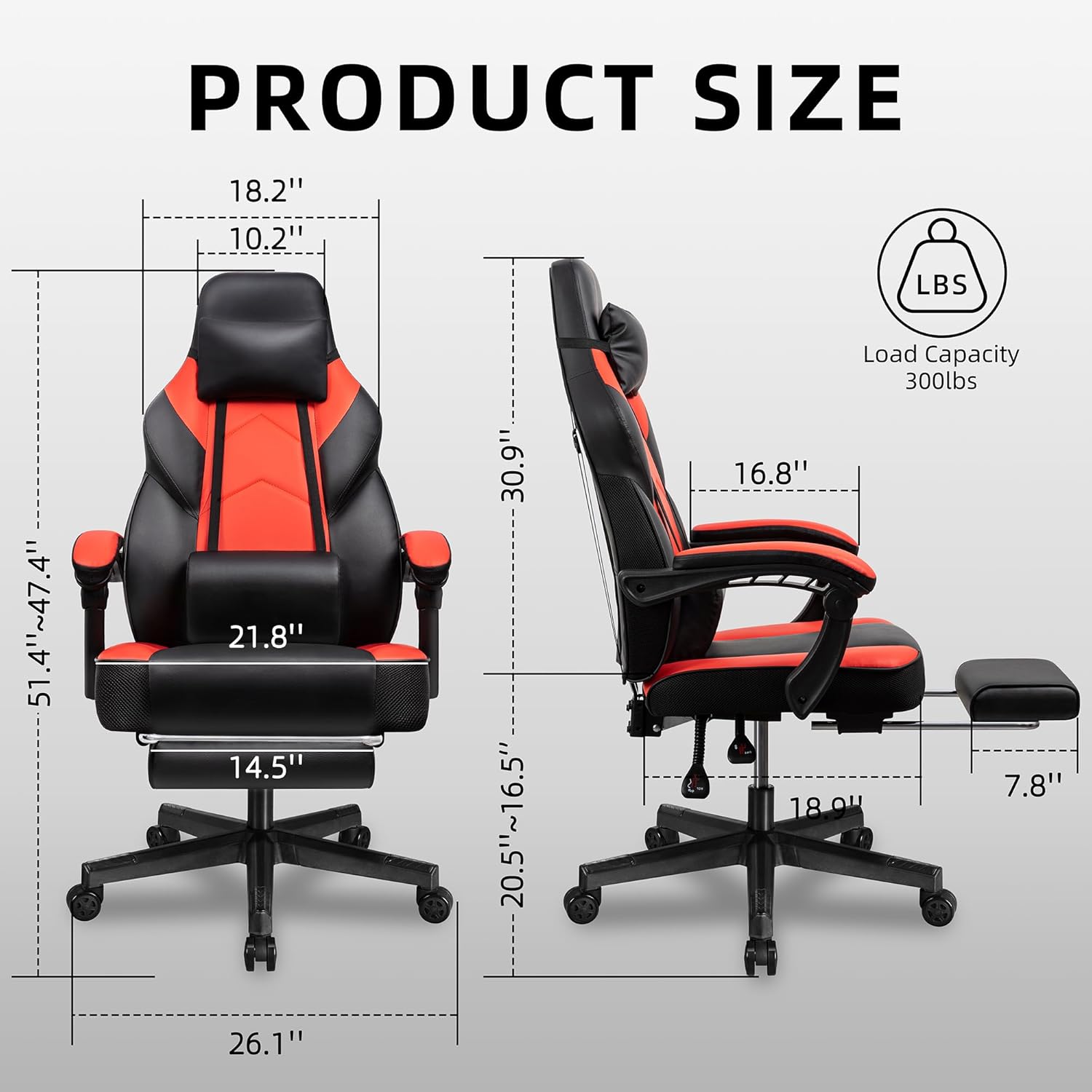 Gaming Chair with Footrest, Ma - Home Office Image ulasan dan harga