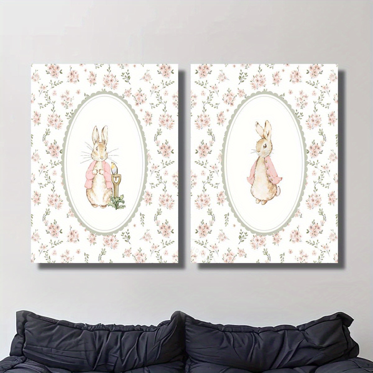 2pcs Retro Easter Rabbit Canva - Home Office Image ulasan dan harga