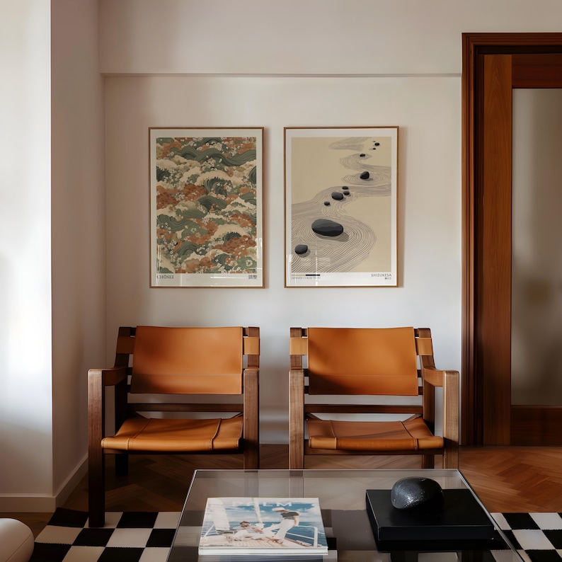 2pcs Japandi Zen Canvas Wall A - Home Office Image ulasan dan harga