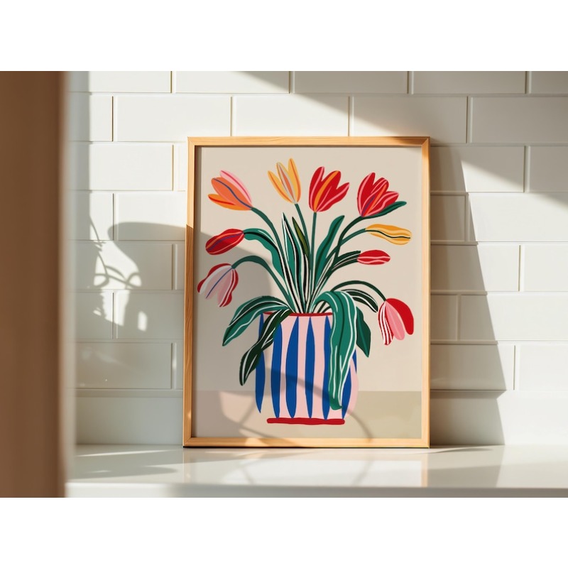 2pcs Tulip Flowers Canvas Wall - Home Office Image ulasan dan harga