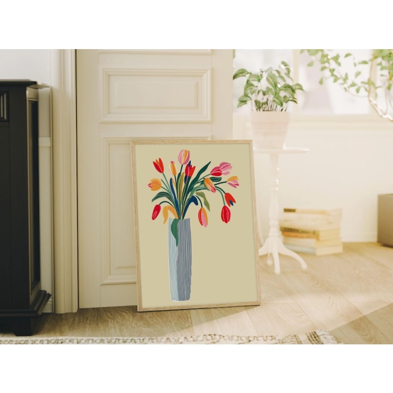 2pcs Tulip Flowers Canvas Wall - Home Office Image ulasan dan harga
